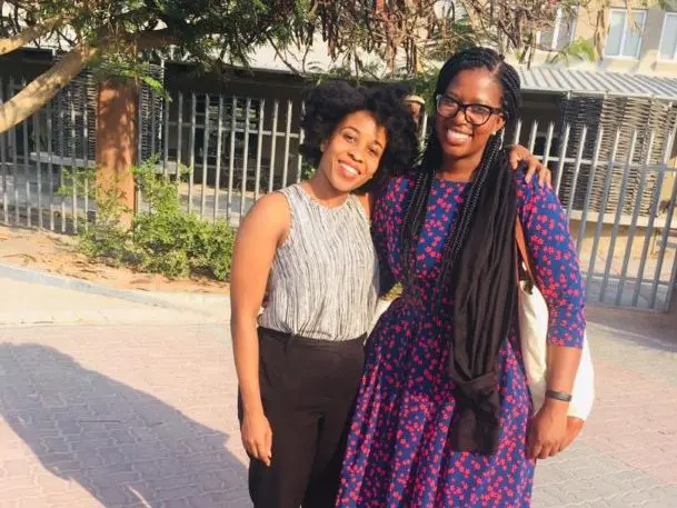Leungo Motlhabane (left) and Tapiwa Nkhisang (Right) at an IRS Supervisor Training in Francistown, Botswana
