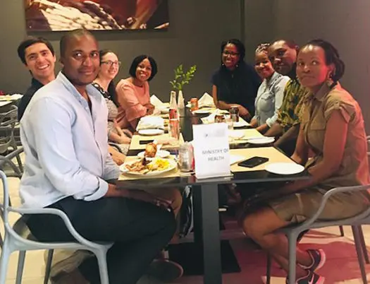Picture of CHAI Botswana and regional malaria team having dinner