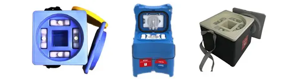 Three different models of the Freeze-preventive vaccine carriers