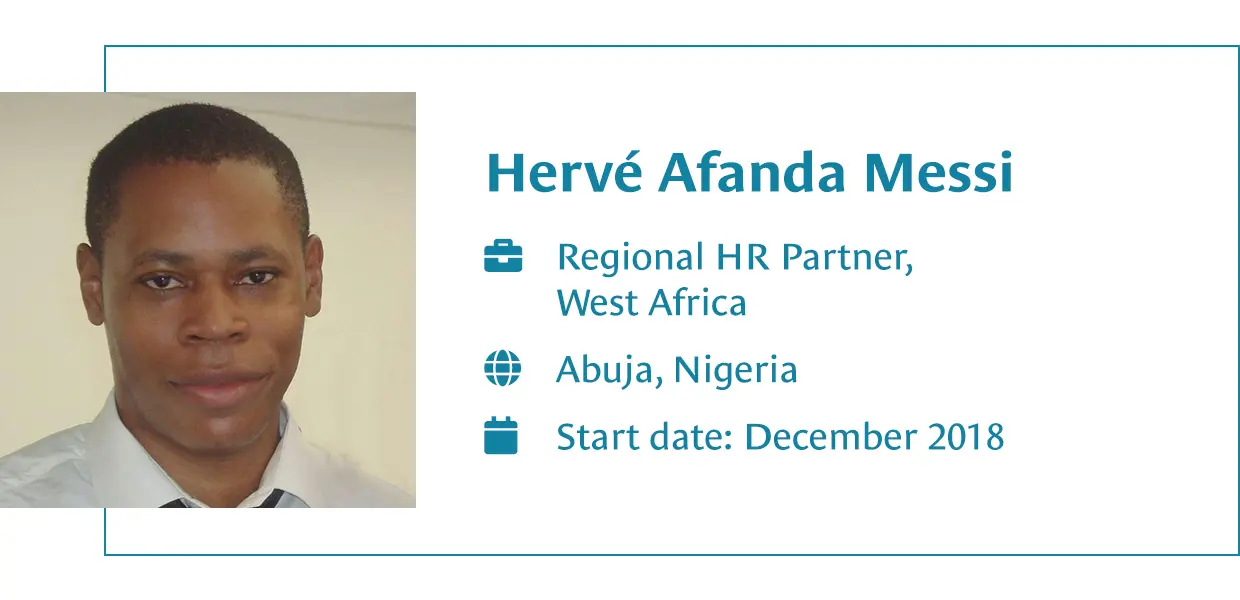 Head shot of Hervé Afanda Messi, Regional HR Partner, West Africa