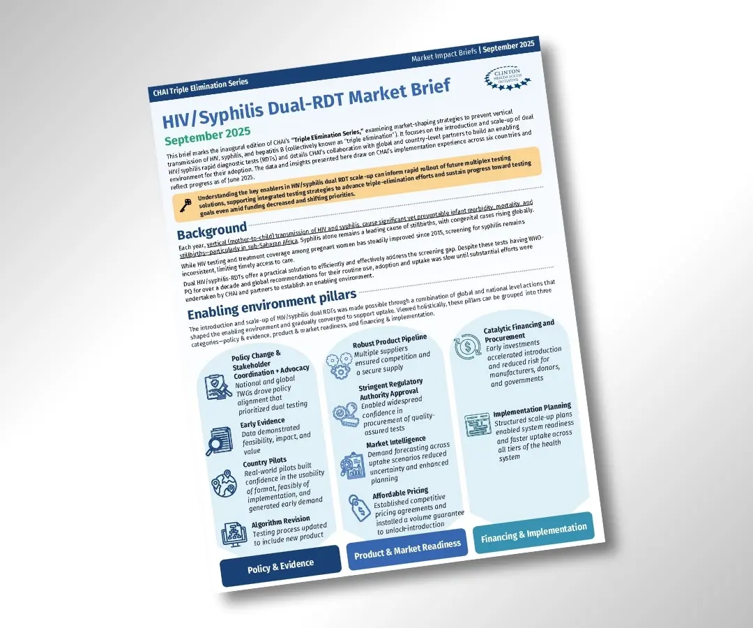 Cover page of the HIV/Syphilis Dual-RDT Market Brief from September 2025