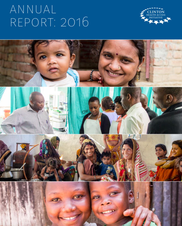 A collage of images including health workers, smiling mothers and children.