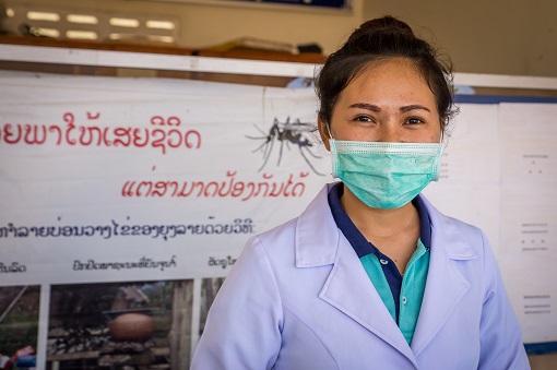 A nurse trained in malaria treatment. Khampeng, Champasak, Lao PDR