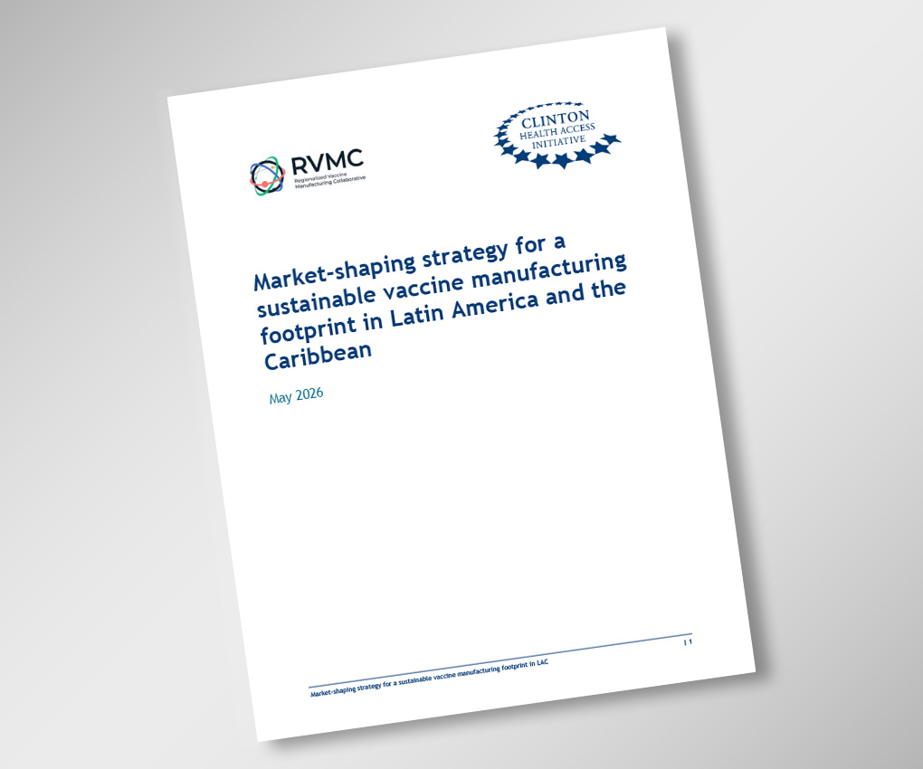 Cover page of white paper on market shaping strategy for a sustainable vaccine manufacturing footprint in Latin America and the Caribbean